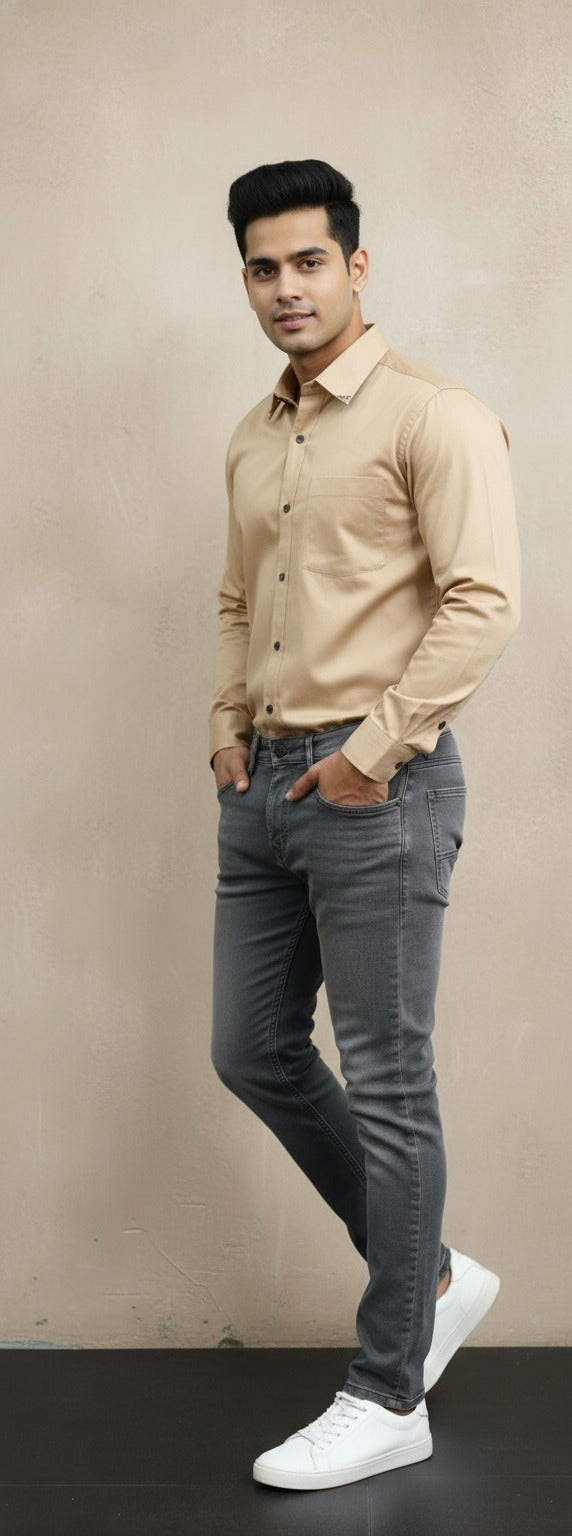 Beige Colour Shirts For Men/Boys